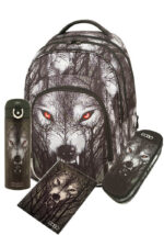SET POLO με σακίδιο πολυθεσιακό Polo ACE WOLF με ίδια κασετίνα , παγούρι-θερμός και τετράδιο σπιράλ S-047-8283-4P