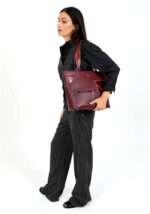 SET DOCA με τσάντα ώμου μπορντό και ίδιο πορτοφόλι S743 - Image 2