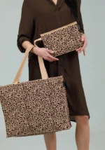 Τσάντα φάκελος καφέ DOCA 22367 - Image 4