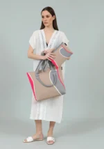 Τσάντα θαλάσσης γκρι DOCA 22376 - Image 3