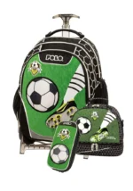 SET POLO με αποσπώμενο σακίδιο Trolley Base Free REEL FOOTBALL με ίδια κασετίνα και τσαντάκι φαγητού ισοθερμικό S-054-8346-3P