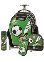 SET POLO με αποσπώμενο σακίδιο Trolley Base Free REEL FOOTBALL με ίδια κασετίνα 2 θέσεων, παγούρι-θερμός και τσαντάκι φαγητού S-054-8346-4P